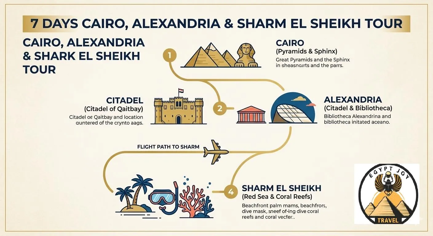 7 Days Cairo Alexandria & Sharm El Sheikh Tour Package