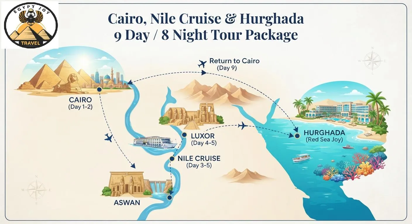 Cairo Nile Cruise & Hurghada 9 Day / 8 Night Tour Package